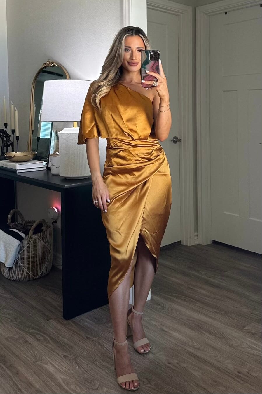 mustard one shoulder dress Bellasprom Mustard One Shoulder Sweetheart Mermaid Prom Dress Sleeveless With Beads Pleats Same as Picture-US2