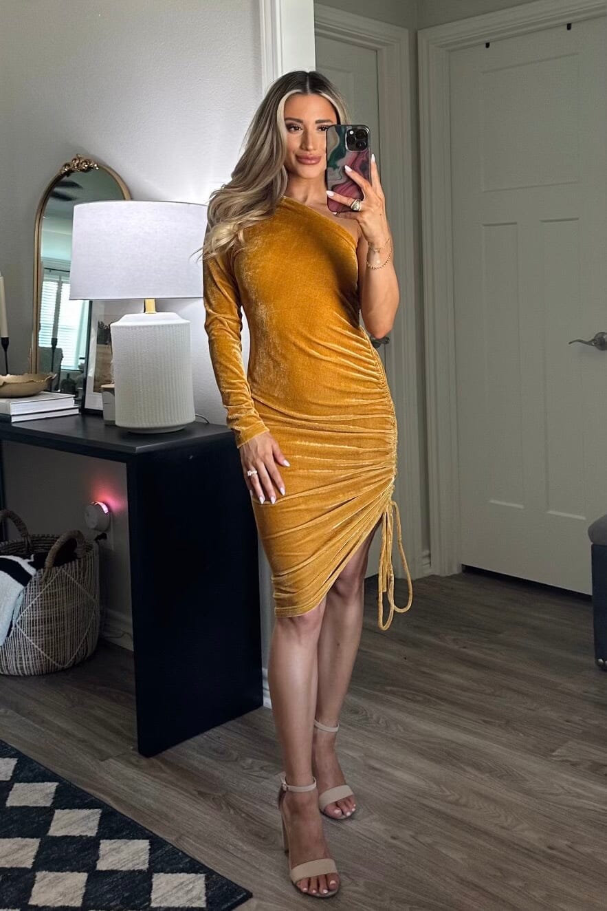 Mustard Velvet Dress Large Mustard Velvet Dress Large