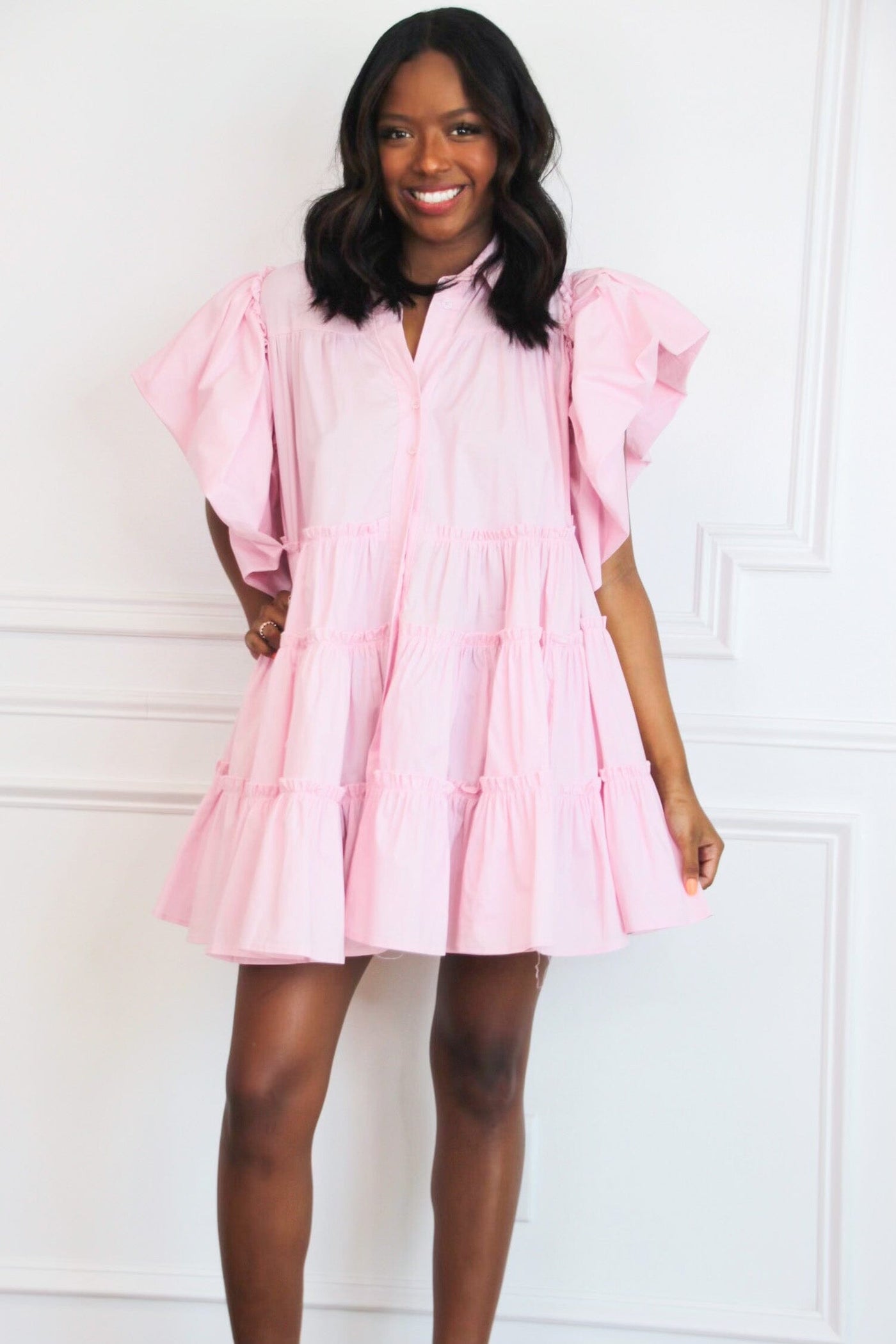 Free Spirit Dress: Light Pink - Bella and Bloom Boutique