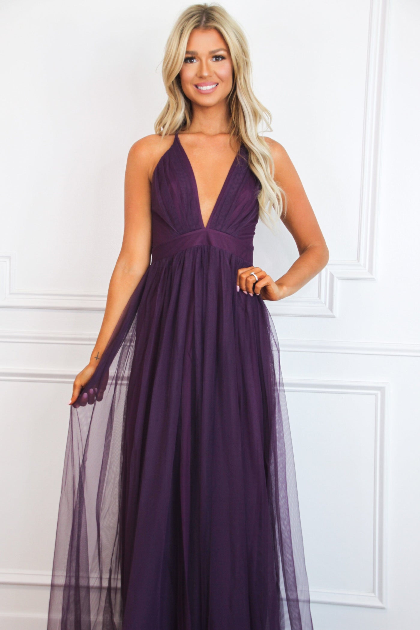 Forever Love Maxi Dress: Eggplant - Bella and Bloom Boutique