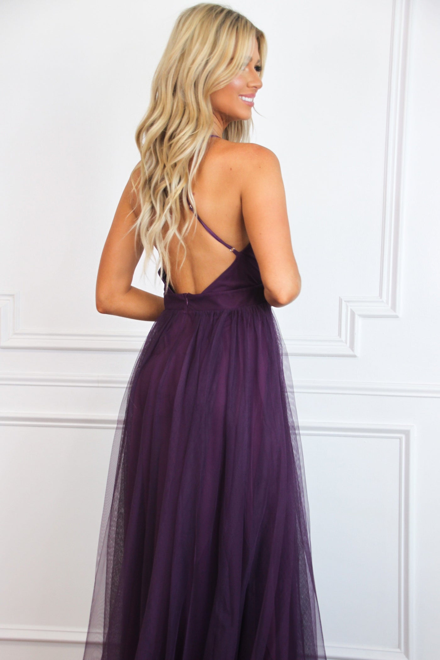 Forever Love Maxi Dress: Eggplant - Bella and Bloom Boutique