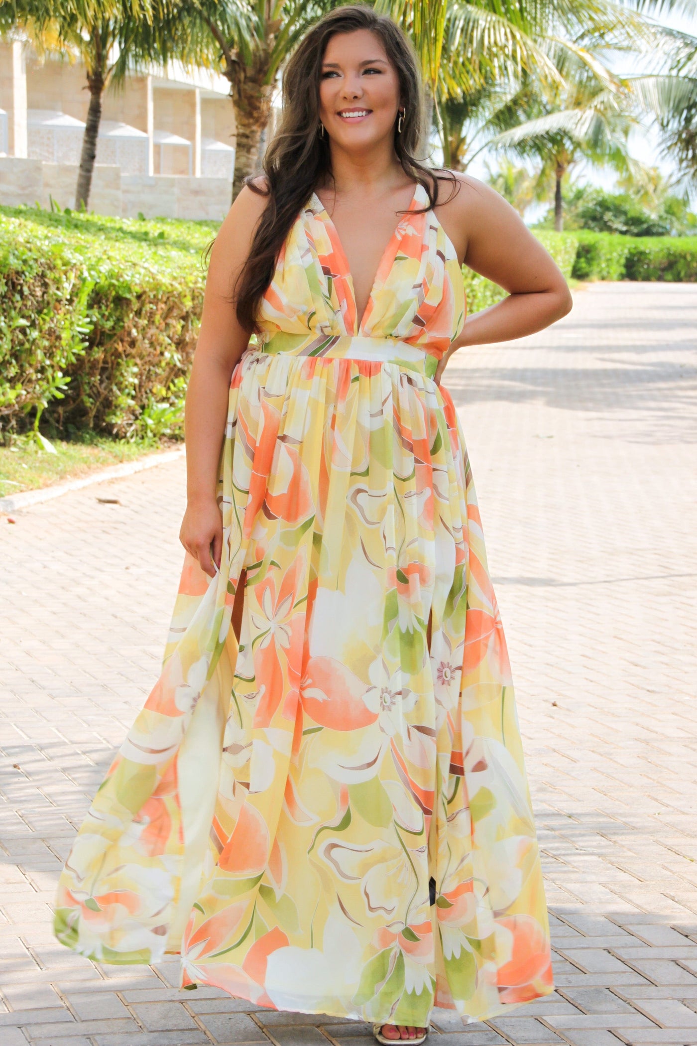 Head in the Clouds Maxi Dress: Yellow Multi - Bella and Bloom Boutique