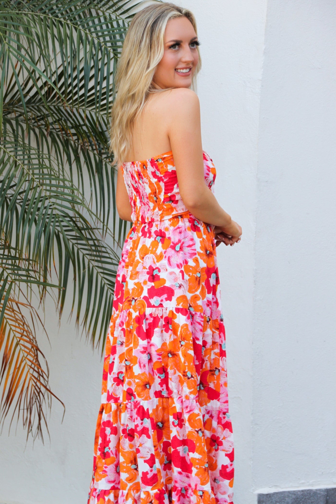 Meet Me at Sunset Two Piece Set: Fuchsia/Orange Multi - Bella and Bloom Boutique