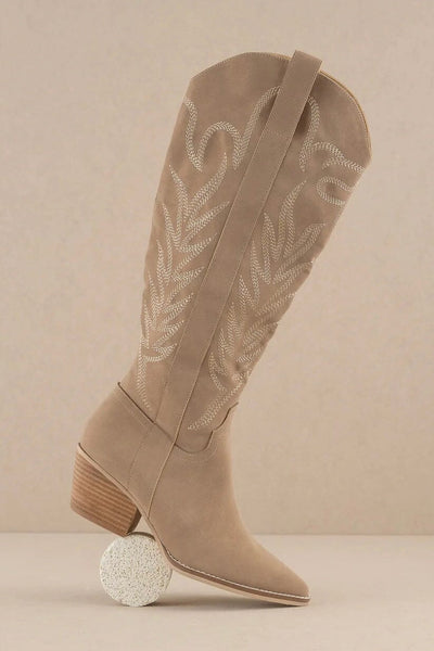 Samara Knee High Cowboy Boots: Cedarwood Shoes Bella and Bloom Boutique 