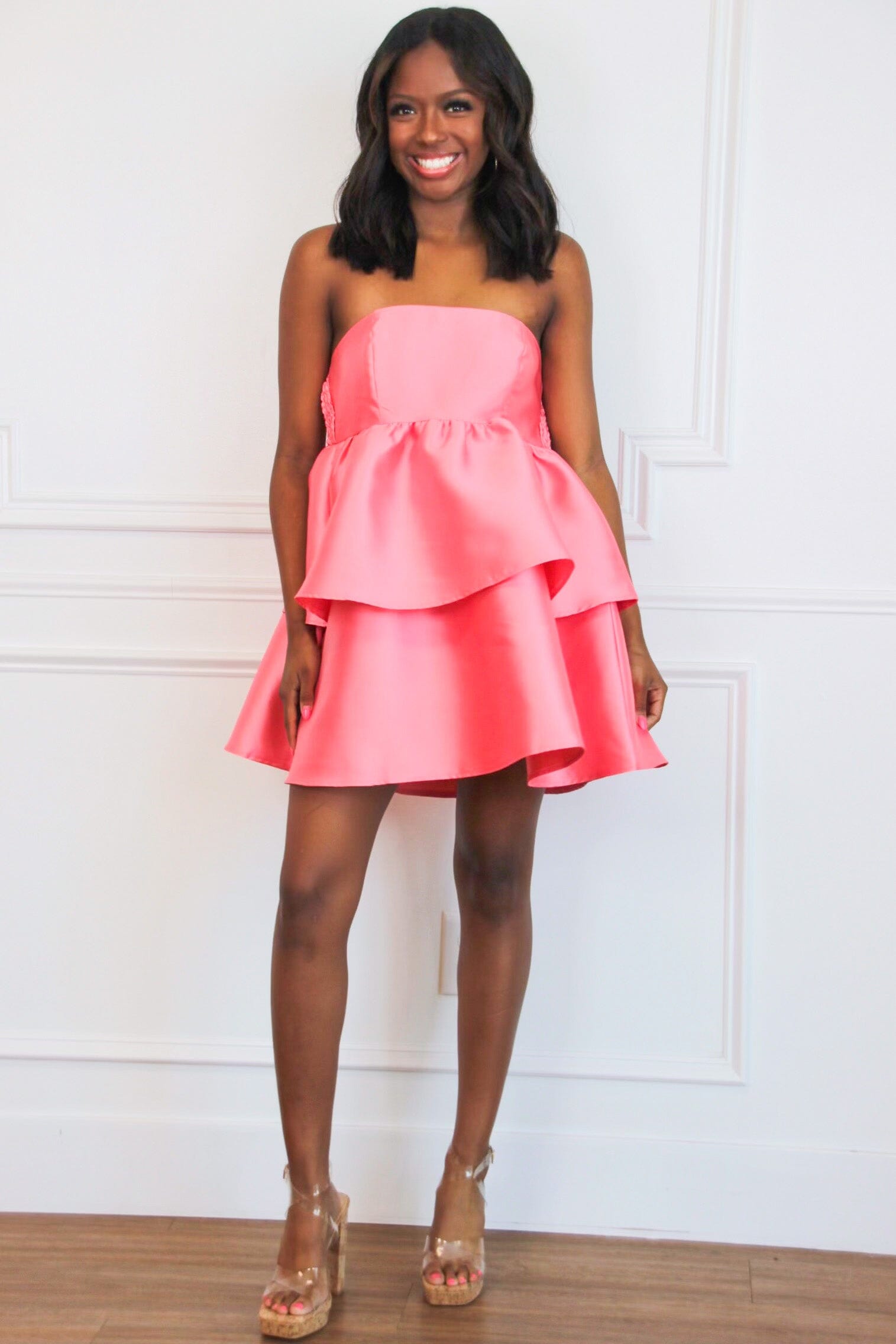 Bella and Bloom Boutique - Hallie Rae Strapless Tiered Dress: Bright ...