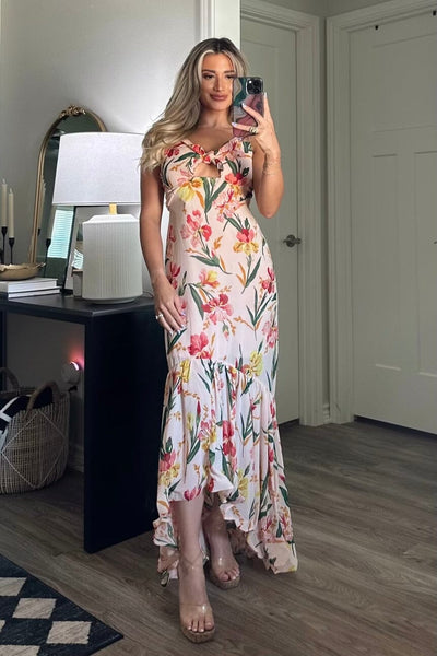 Summer Dream Maxi Dress: Peach Multi - Bella and Bloom Boutique