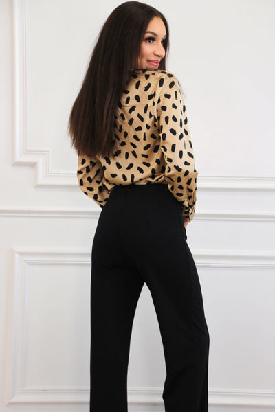 Refined Moment High Waisted Pants: Black Bottoms Bella and Bloom Boutique 