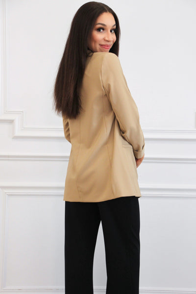 Back to Business Blazer: Taupe Bottoms Bella and Bloom Boutique 