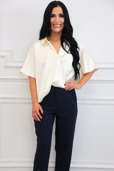 Take the Lead High Waisted Pants: Navy Bottoms Bella and Bloom Boutique 