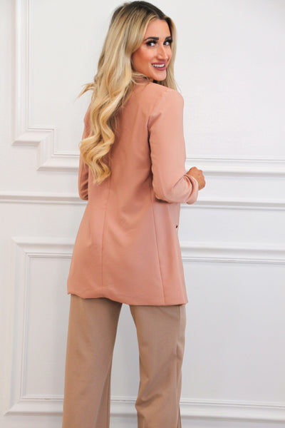 Back to Business Blazer: Wood Pink Bottoms Bella and Bloom Boutique 