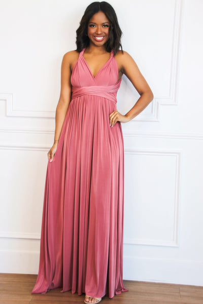 Enough For You Wrap Maxi Dress: Marsala - Bella and Bloom Boutique