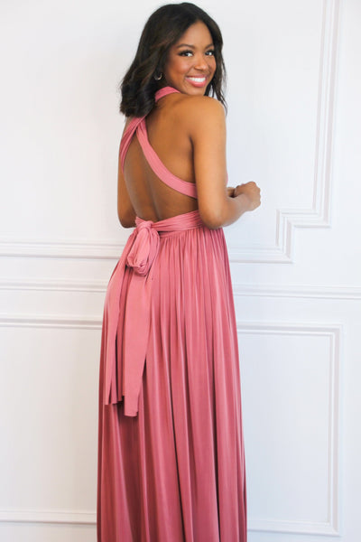 Enough For You Wrap Maxi Dress: Marsala - Bella and Bloom Boutique