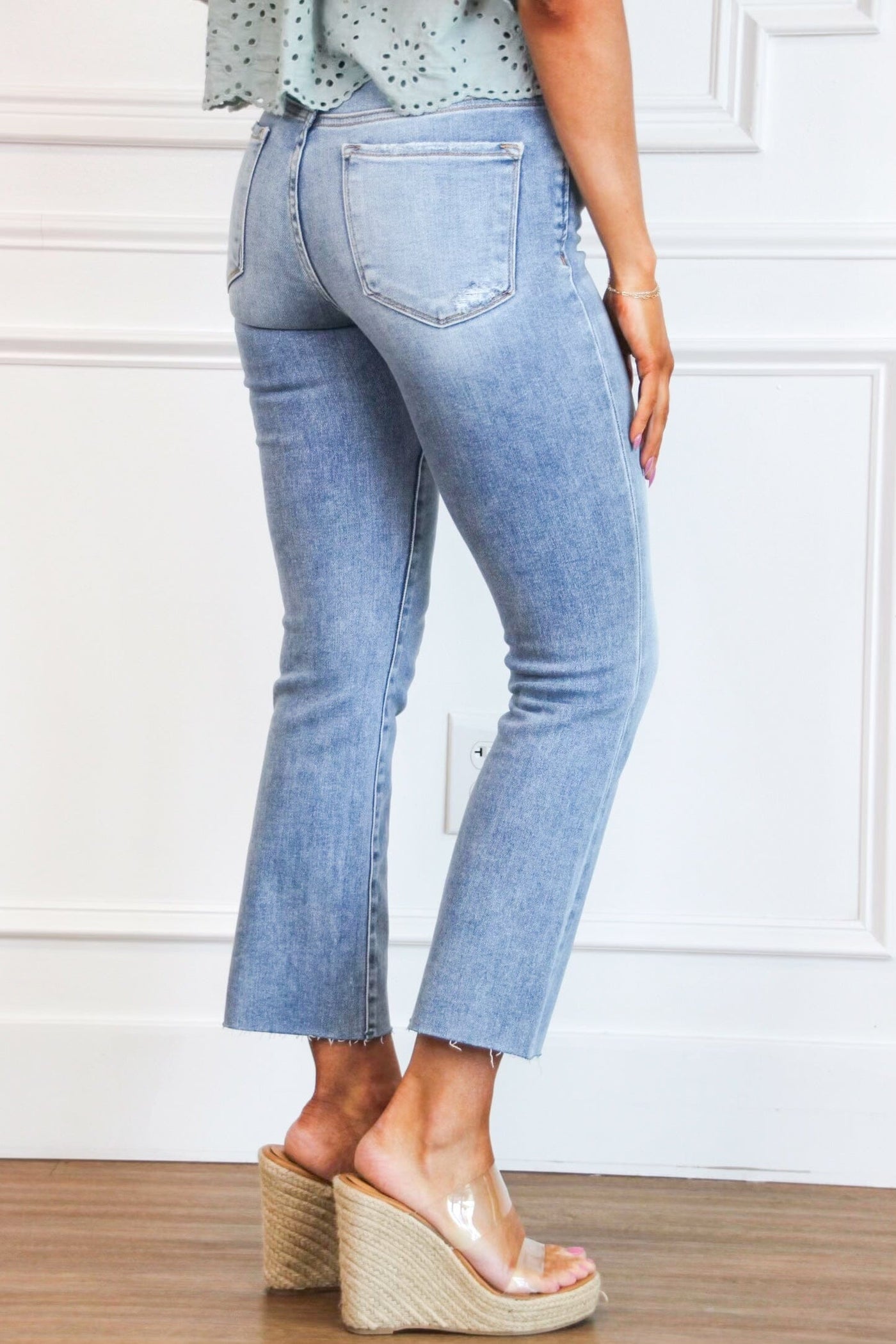 Tobey High Rise Denim: Light Wash - Bella and Bloom Boutique