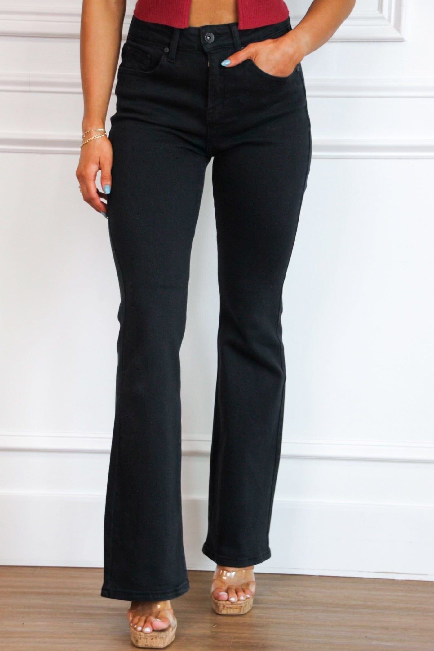 Madi Bootcut Denim: Black - Bella and Bloom Boutique