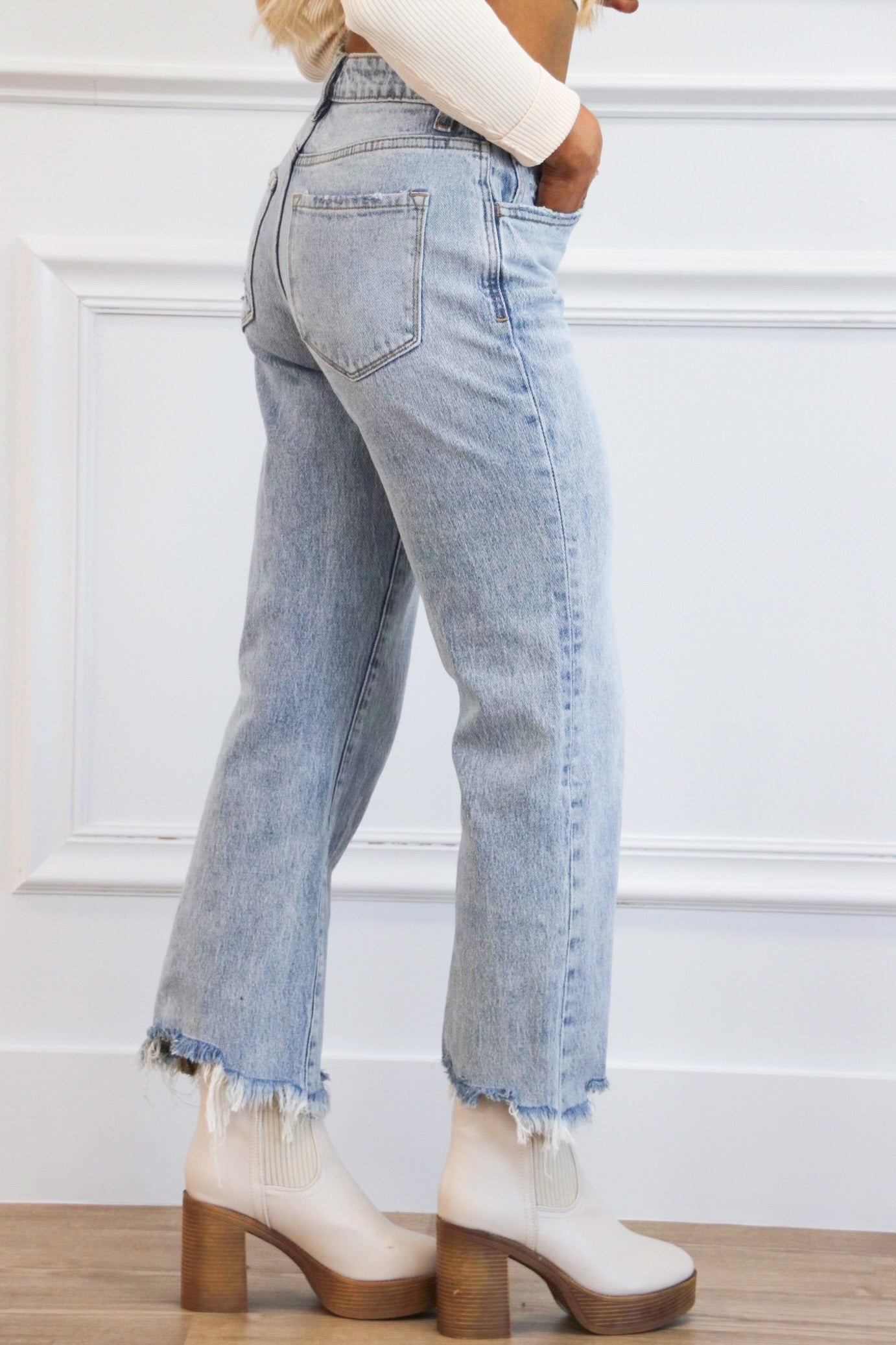 Dylan High Rise Dad Denim: Light Wash