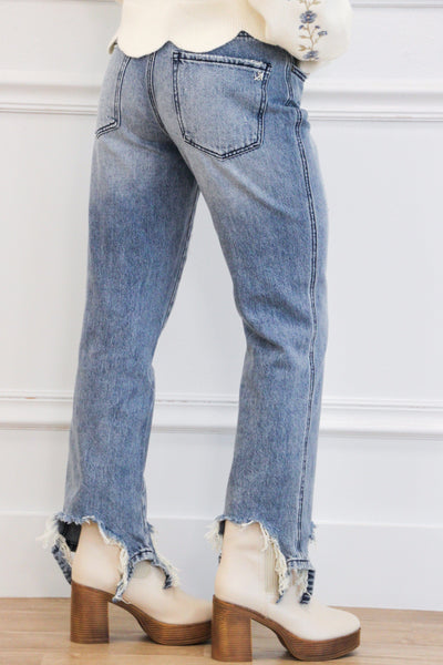 Bristowe High Rise Dad Denim: Medium Light Wash - Bella and Bloom Boutique