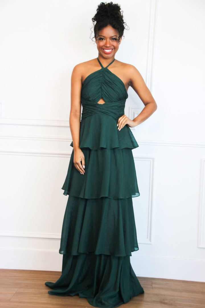 high grade ruffle maxi dress Bella and Bloom Boutique toddler dress emerald Navy Blue Off-Shoulder quinceanera Color:Lavender-DB646 low hem