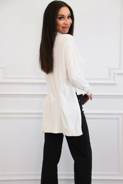 Comfort Crush Oversized Sweater: Ivory Bottoms Bella and Bloom Boutique 