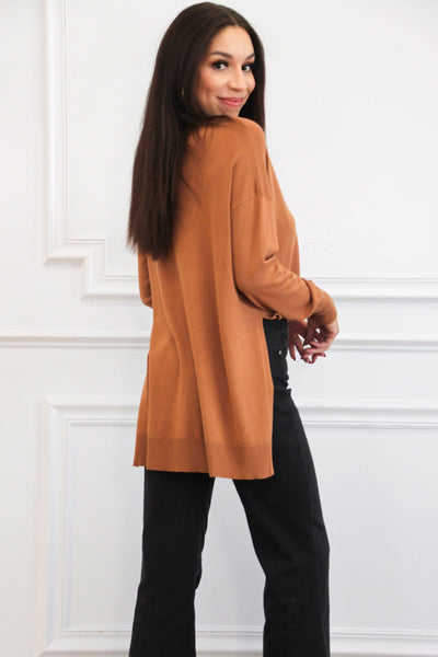 Comfort Crush Oversized Sweater: Camel Bottoms Bella and Bloom Boutique 