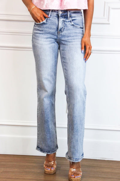 Becker Mid Rise Denim: Medium Wash - Bella and Bloom Boutique