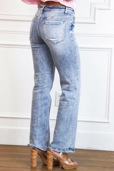 Becker Mid Rise Denim: Medium Wash - Bella and Bloom Boutique