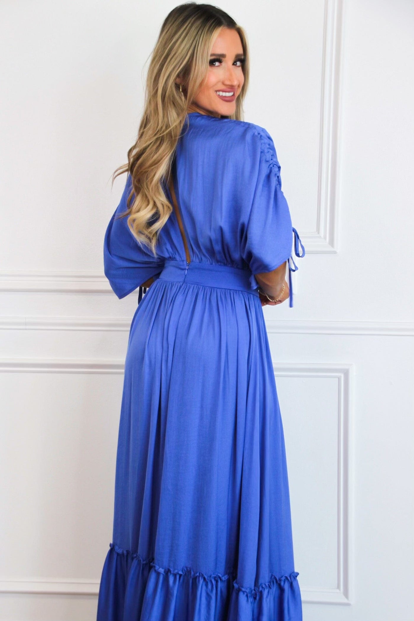Remember When Maxi Dress: Blue - Bella and Bloom Boutique