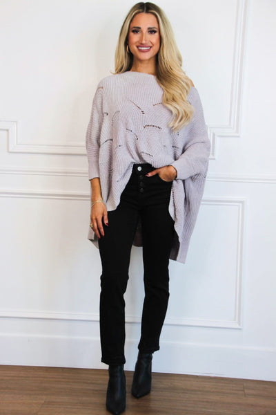 Victoria Chenille Oversized Sweater: Dusty Lavender - Bella and Bloom Boutique