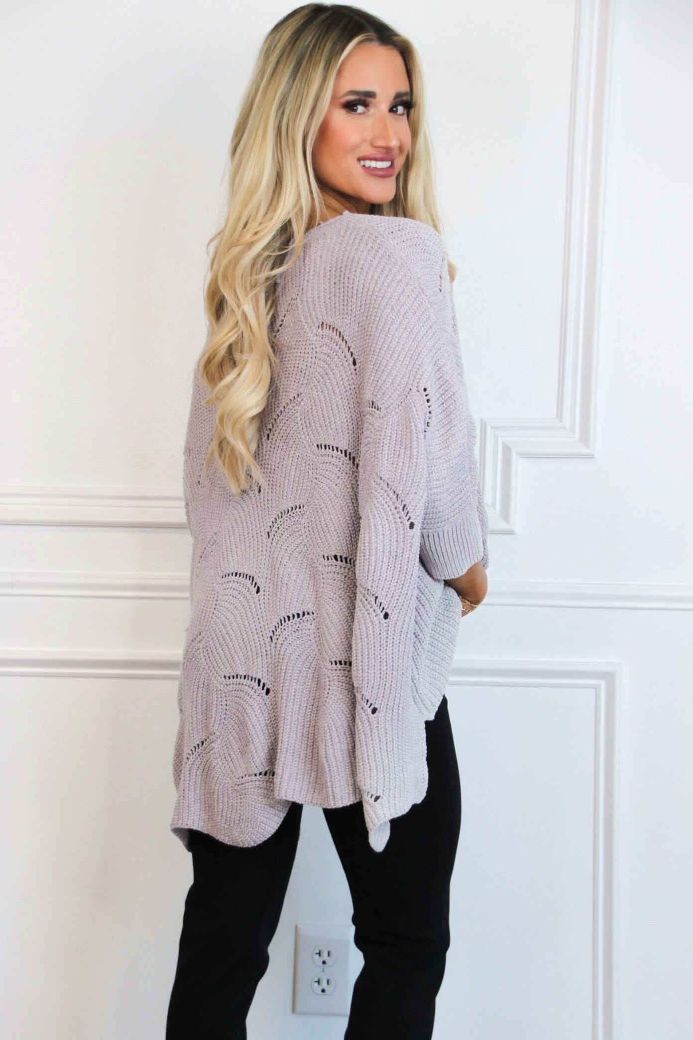 Victoria Chenille Oversized Sweater: Dusty Lavender - Bella and Bloom Boutique