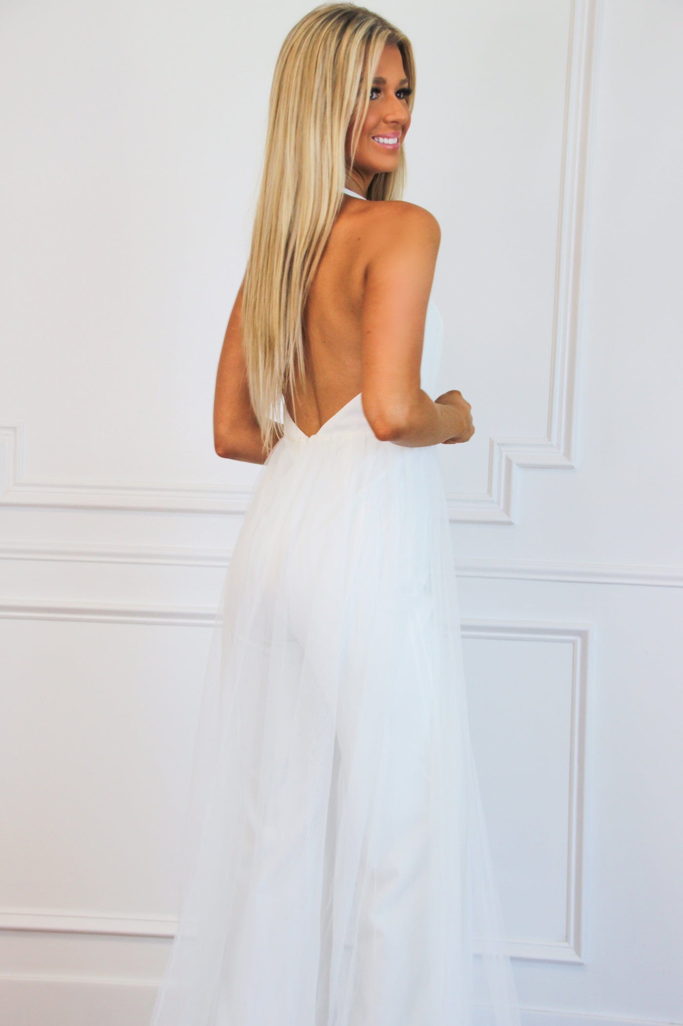 Girl Boss Cape Jumpsuit: White - Bella and Bloom Boutique