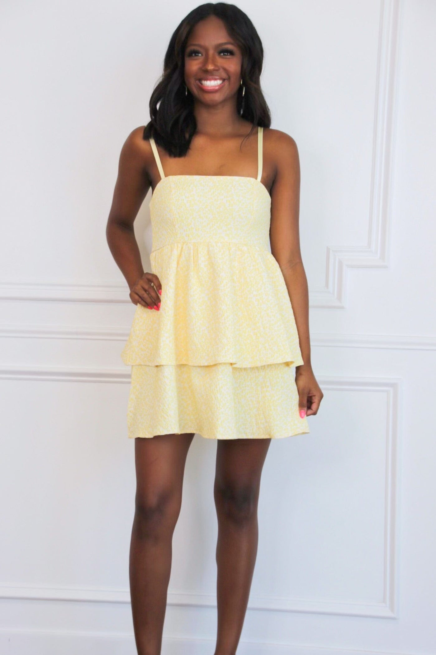 Dance in the Daisies Floral Babydoll Dress: Pastel Yellow - Bella and Bloom Boutique