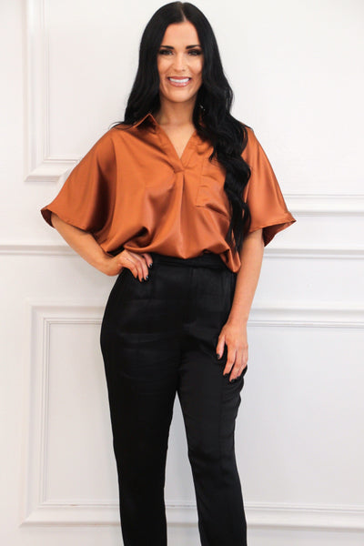 Kamie Satin Top: Cocoa Bottoms Bella and Bloom Boutique 