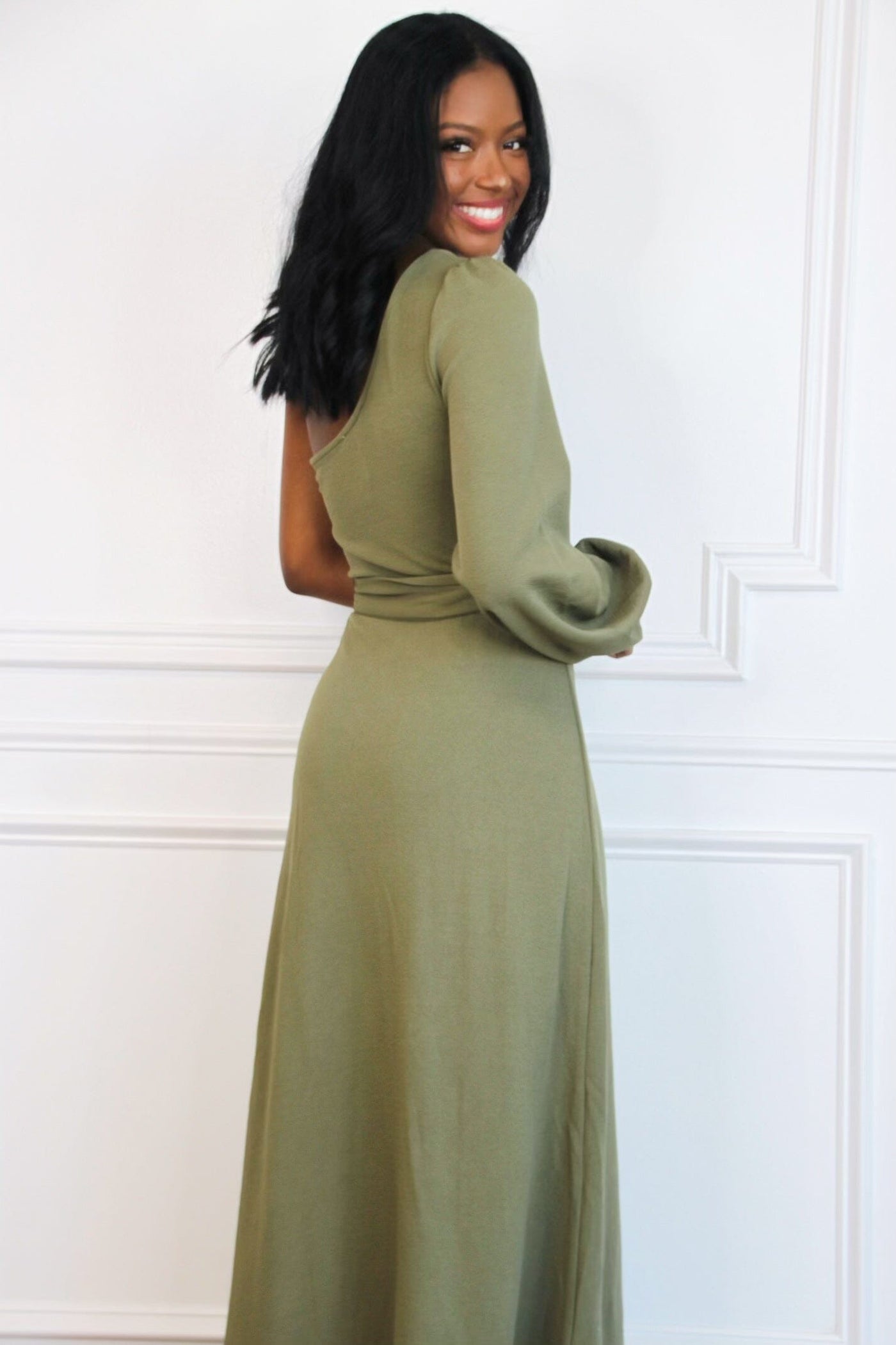 Spin You Around Maxi Dress: Olive - Bella and Bloom Boutique
