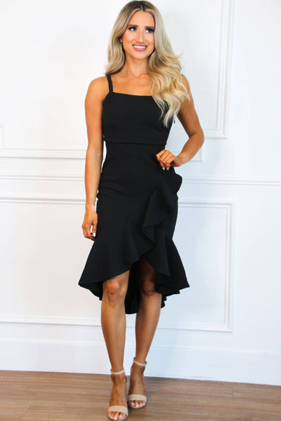 All That Class Midi Dress: Black - Bella and Bloom Boutique