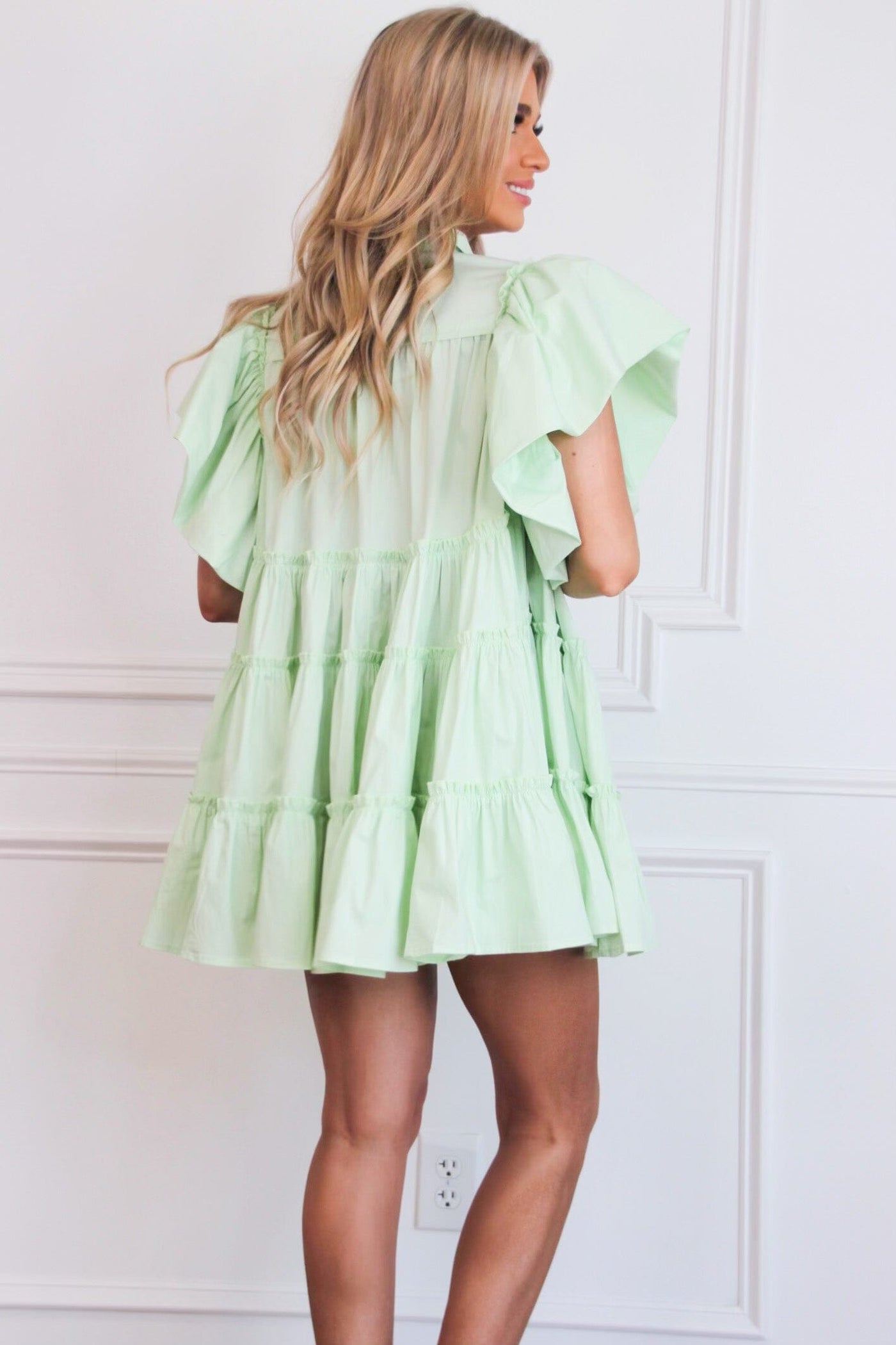Free Spirit Dress: Light Green - Bella and Bloom Boutique