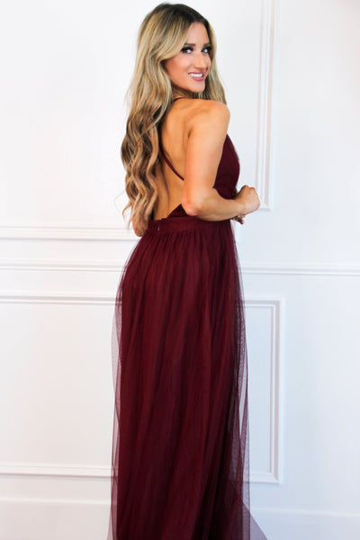 Forever Love Maxi Dress: Burgundy - Bella and Bloom Boutique