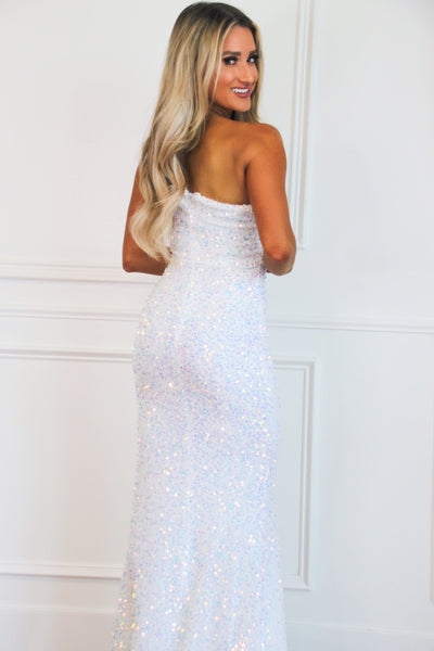 Diamonds in the Sky Formal Dress: Opal Iridescent - Bella and Bloom Boutique