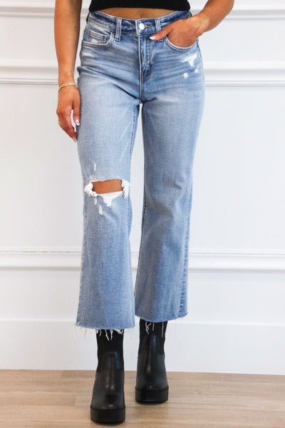 Garner Distressed High Rise Denim: Medium Wash - Bella and Bloom Boutique