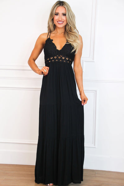 Touch of Wonder Maxi Dress: Black - Bella and Bloom Boutique