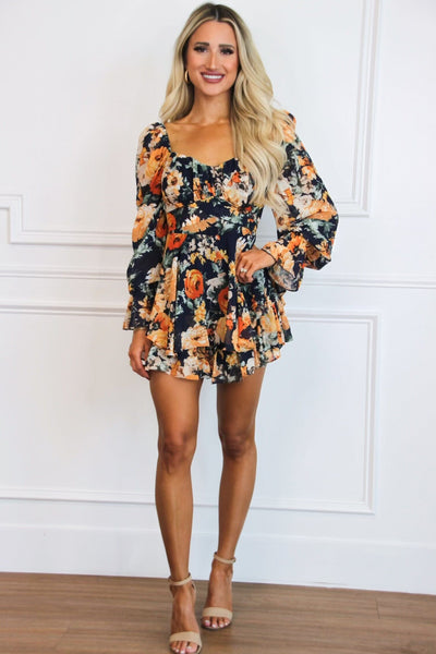 Holly Floral Romper: Navy Multi - Bella and Bloom Boutique