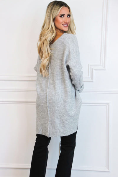 Closet Staple Oversized Lightweight Sweater: Light Gray - Bella and Bloom Boutique