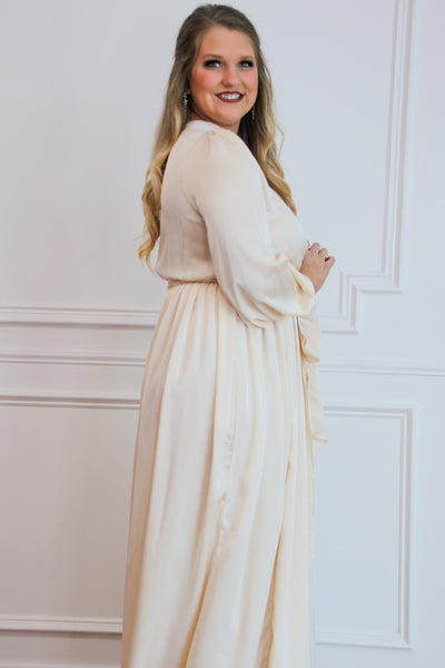 Winter Beauty Maxi Dress: Champagne - Bella and Bloom Boutique