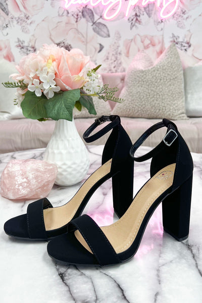 Olivia Block Heels: Black - Bella and Bloom Boutique