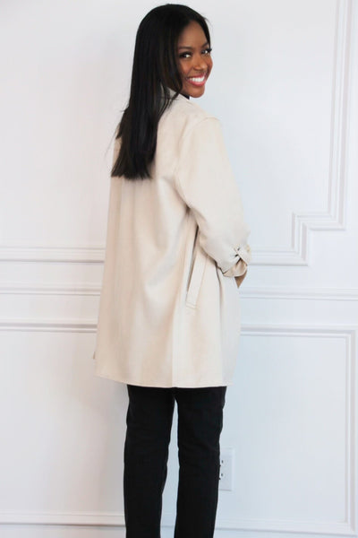 Double Dare Suede Lapel Jacket: Cream - Bella and Bloom Boutique