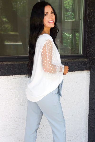 Melly Tie Pants: Dusty Blue - Bella and Bloom Boutique