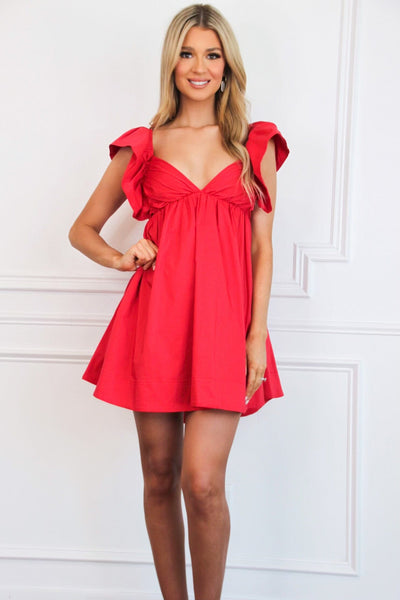 Wine Country Babydoll Dress: Red - Bella and Bloom Boutique