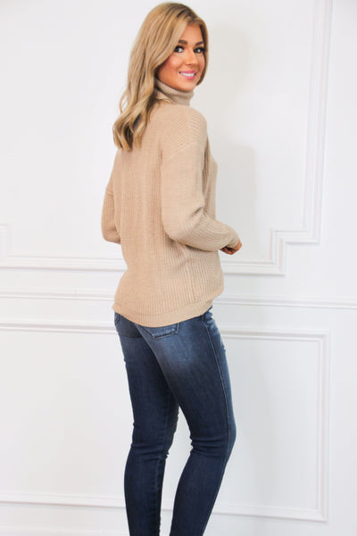 Illicit Affairs Cutout Sweater: Taupe - Bella and Bloom Boutique