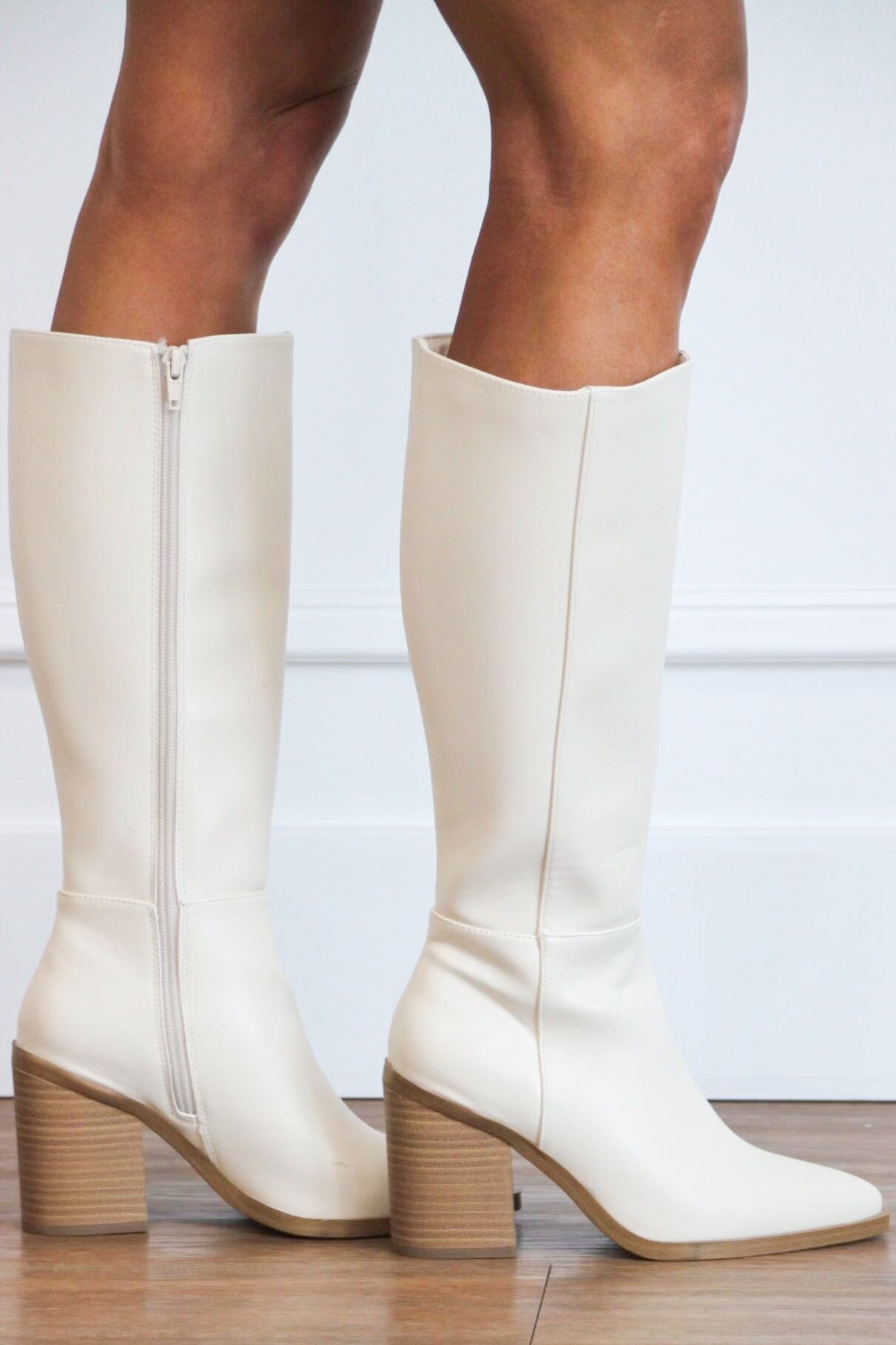 Vapor Knee High Boots: Off White - Bella and Bloom Boutique