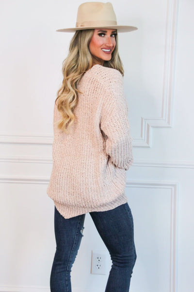 Cozy Crush Oversized Chenille Sweater: Taupe - Bella and Bloom Boutique