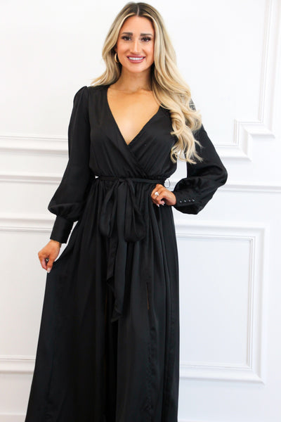 Winter Beauty Maxi Dress: Black - Bella and Bloom Boutique