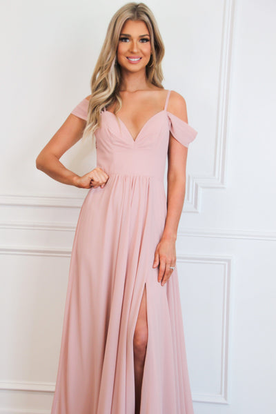 Heaven Sent Chiffon Maxi Dress: Blush - Bella and Bloom Boutique